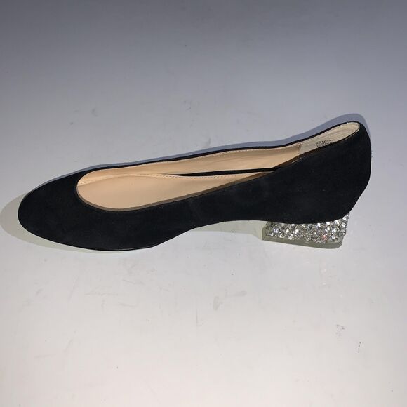 Betsey Johnson Shoes Womens Size 6.5 Black Rhinestone Block Heel Pumps SB Frida - Picture 3 of 10